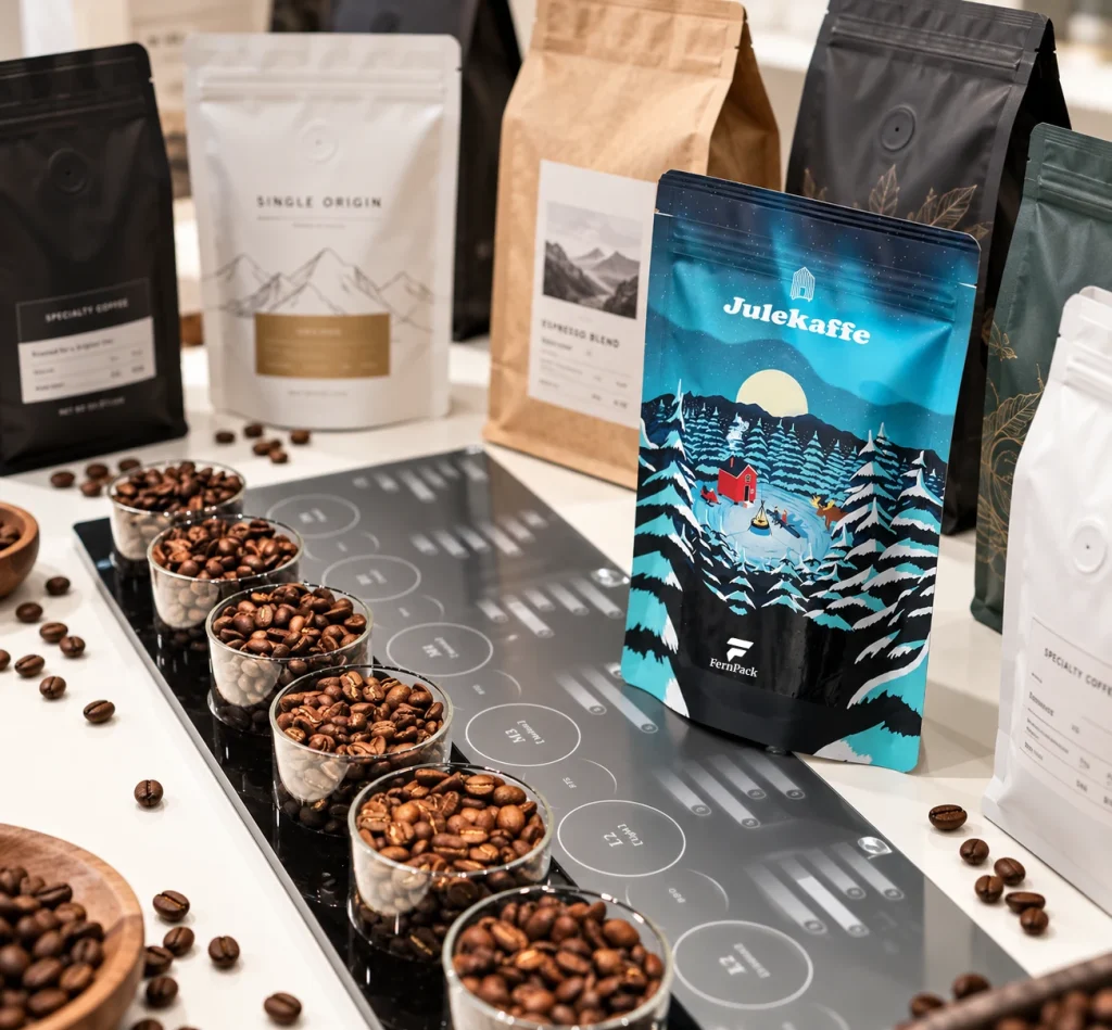 coffee packaging for different roast levels