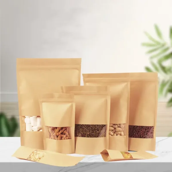 kraft stand up barrier pouches - Image 2