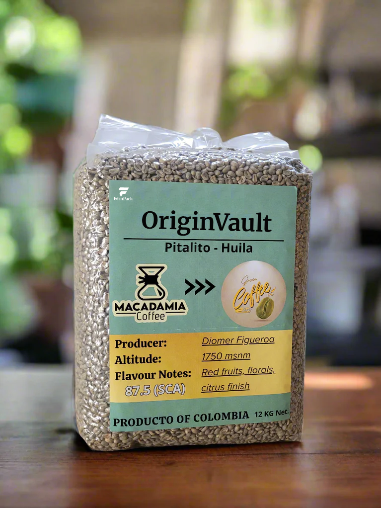 green coffee bags