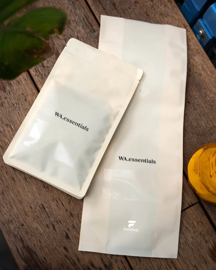 mono material PE flat bottom coffee bag
