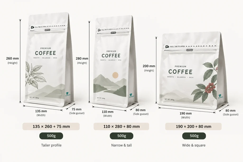 coffee bag size