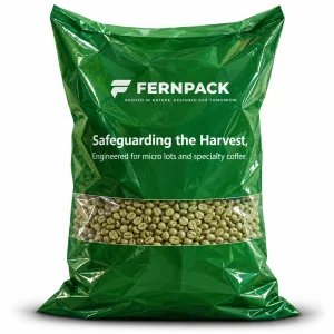 Hermetic green coffee bags with zipper