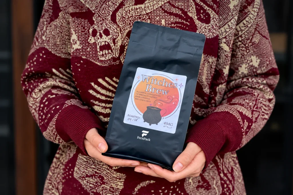 stock coffee bag with label