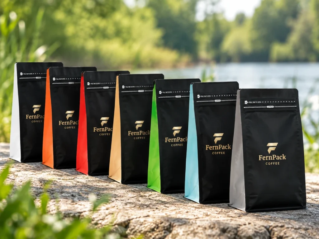 stock coffee bag with hot stamping
